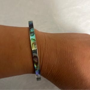 Mother of Pearl Abalone Shell Bangle Cuff Bracelet for Women Jewelry.